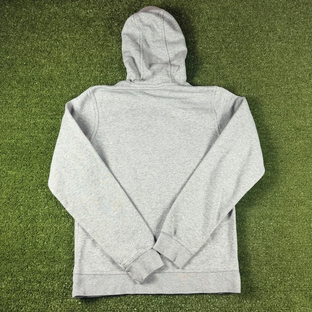 Nike Mens Gray Blue Mesh Logo Pullover Hoodie Sweatshirt Small S